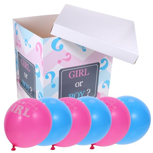 WEKADRIN Scatola per Rivelare Sesso del Ragazzo Ragazza Palloncini Rosa e Blu, Decorazioni per Shower e Feste di Compleanno, Set Decorativo per Rivelazione di Genere, Facile da Montare