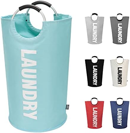 DOKEHOM 125L X-Large Collapsible Washing Laundry Basket Bag (7 Colors) for Bedroom, Fabric (Dark Blue, XL)