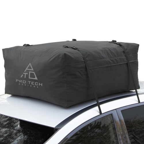 Journeyer - 15 Cubic Feet Weatherproof Rooftop Cargo Carrier for Top of Vehicle, Attaches with or Without Roof Rack