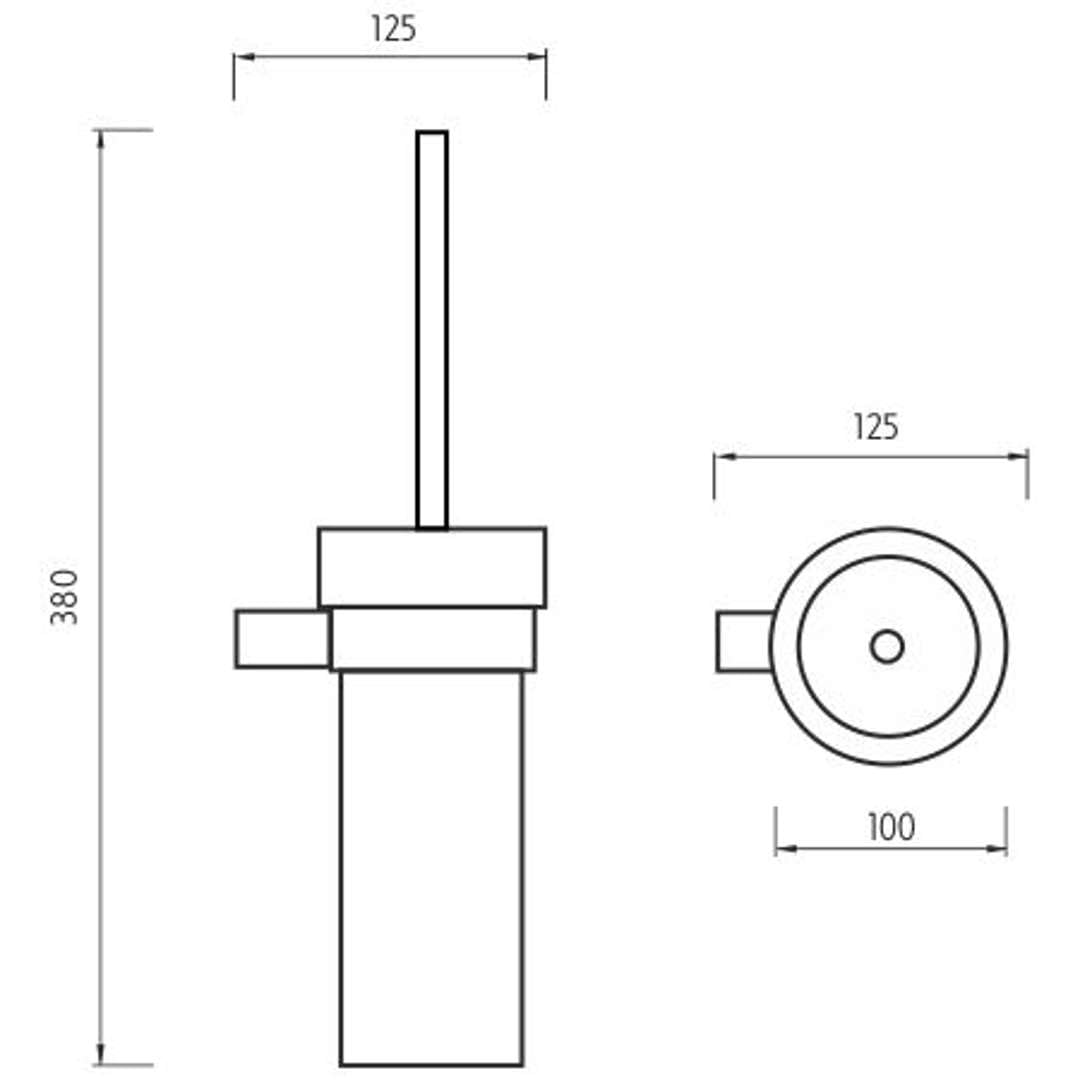 Brosse WC Bormo avec récipient en Verre de Perfecto