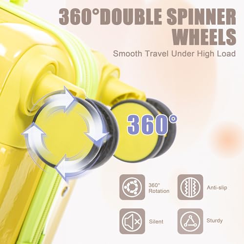 Image of Hardside Luggage, Lightweight Durable Suitcase with Spinner Wheels Transition Yellow