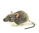 handgemacht in Deutschland Teddys Rothenburg Kösen, Waldmaus, 11 cm, liegend, grau, Stoffwaldmaus, Stoffmaus