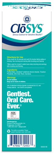 CloSYS Mouthwash, 32 Ounce, 2 Count, Fresh Breath Mouthwash, Gentle Mint, Alcohol Free, Dye Free, pH Balanced Mouth Wash, Helps Soothe Entire Mouth, Fights Bad Breath