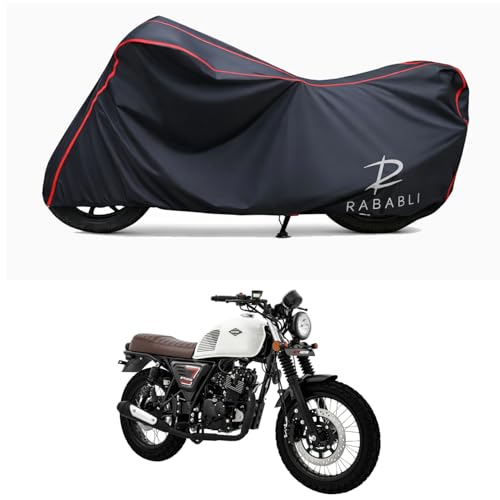 Image of Waterproof Bike Body Cover Compatible for | Keeway SR125 | Taffeta Fabric, Red Piping Design, Bottom Elastic Fit | Dustproof, Sun UV & Rain Protection for All Bikes