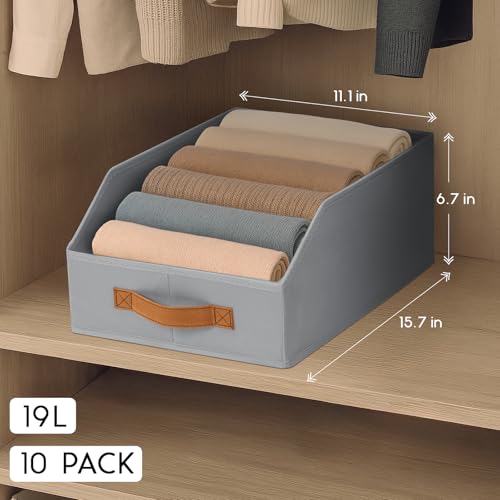 Homsorout Fabric Storage Bins for Organizing - Large Trapezoid Collapsible Storage Bins with Front Handle, Closet Organizers and Storage for Bedroom, Home Shelves, Small Spaces - Image 3