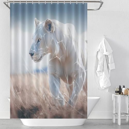 Rideau de douche séchage rapide en polyester lavable léopard - 2