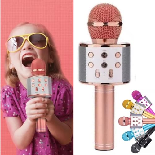 Microfone KARAOKE Bluetoot Para Festas E Eventos Animados BRINQUEDO REPORTER SEM FIO YOUTUBER MUDA V