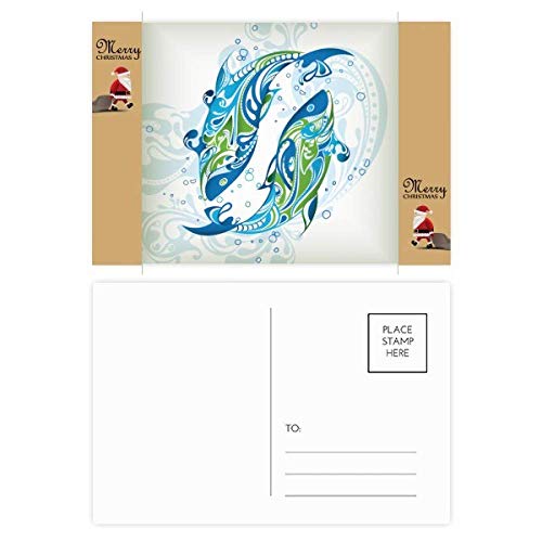 Cartes de remerciement vagues de poisson lot de 20 pièces pour sillage marin