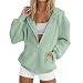 Sweatjacke Damen mit Kapuze Zipper Hoodie Oversize Jacke damen Übergangsjacke Leicht Pullover Y2K Outwear Kapuzenjacke College Sport Sweatshirt Jacke Trainingsjacke Kapuzenpullover für Frauen S-3XL