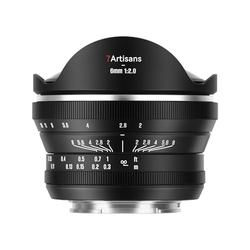7artisans MF 6mm F2 FISH-EYE II ED E�}�E���g ���჌���Y APS-C �P�œ_���L�p�����Y (�������K�i�E���[�J�[2�N�ۏؕt) �݊��i�\�j�[E�p �}�j���A���t�H�[�J�X �~���[���X�p���������Y ����a ���i�B�e A6000 