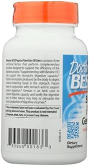 Doctor's Best, Betaine HCI Pepsin & Gentian Bitters, 120 Capsules
