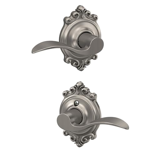 Image of SCHLAGE Trim with SCHLAGE Hall and Closet Lever, Satin Nickel (F10 ACC 619 BRK)