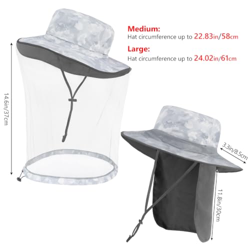 Image of BASSDASH Unisex UPF 50+ Mosquito Net Hat with Neck Flap FH17