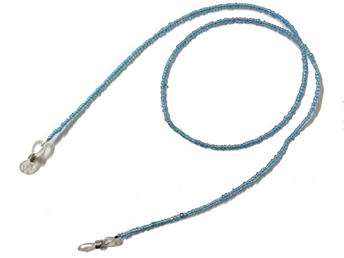 PEPPERLONELY Brand Seedbead Beaded Eyeglass Holder Chain Necklace - Light Blue