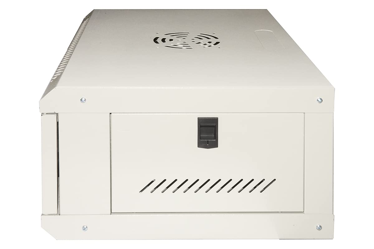 Link armadio rack 19" serie light con porta vetro temprato e ripiano incluso colore grigio RAL7035 dimensioni 53x40x24 cm capacità di carico 30 kg struttura in metallo 1 unità