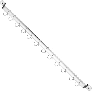 Kyraton Kitchen Utensil Rack, Kitchen Rack,Rail Rack Organizer for Hanging Knives,Mug Rack, Spatula Rack, Hanging Pot Rack Utensil Holder, Wall Mounted Gourmet Kitchen Rail with 14 Hooks