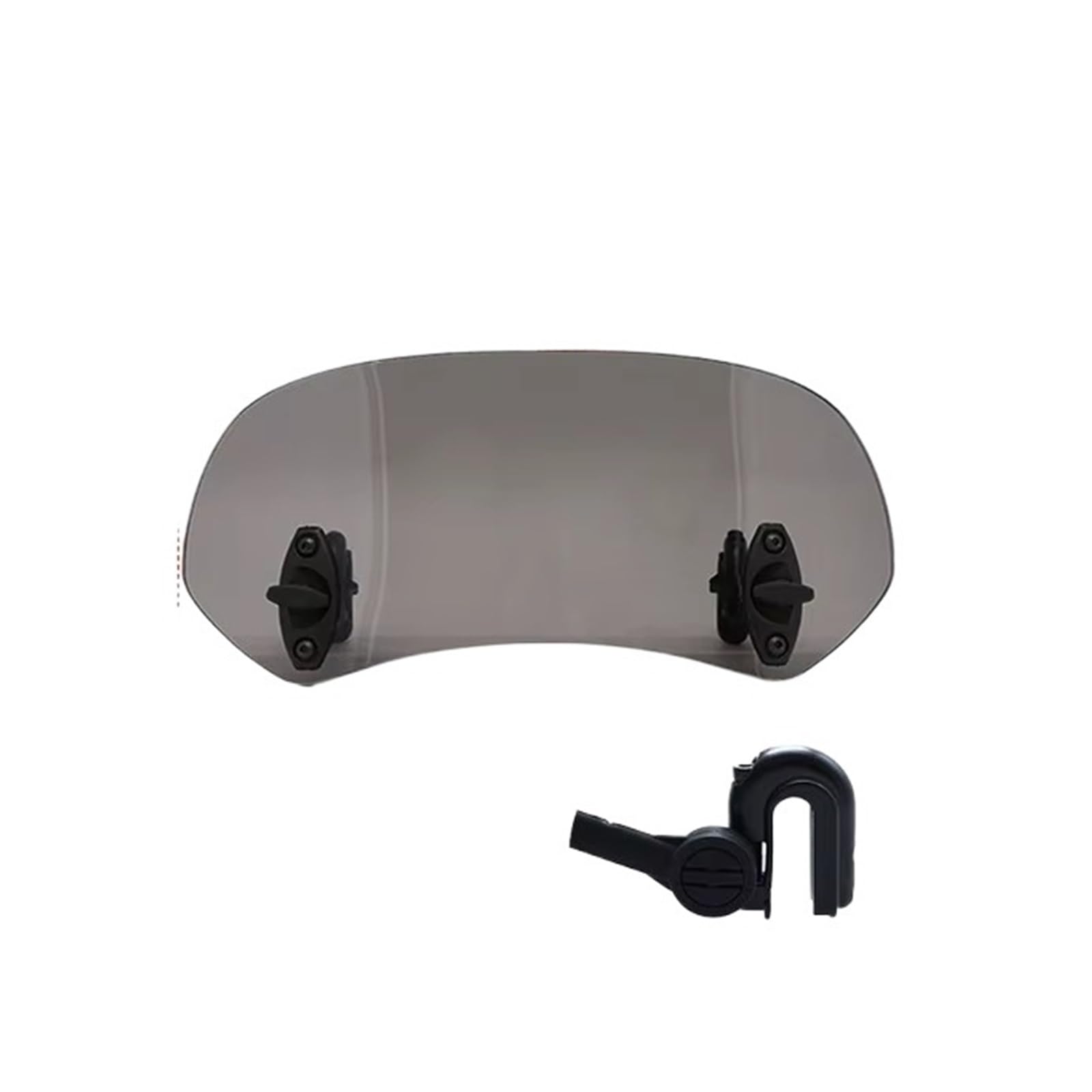 déflecteur Moto pour Déflecteur De Pare-Brise Universel À Pince Adapté Tous Les Modèles Motos Extension Becquet Réglable(Smoke,L)