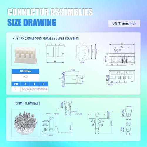 CQRobot JST PH 2,0mm Pas 4-Broches CMS À Angle Droit Connecteur Adaptateur – vue 4