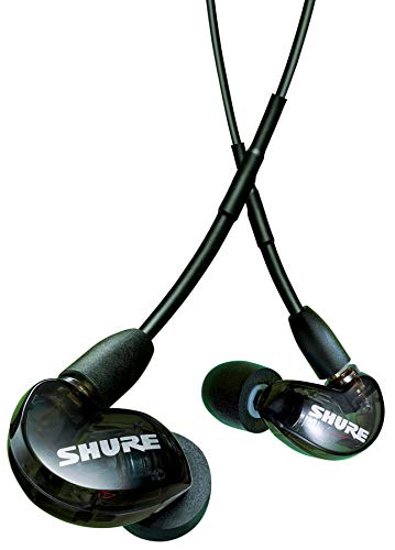 Shure SE215 Wired Sound Isolating Earbuds, Clear Sound, Single Driver, Secure In-Ear Fit, Detachable Cable, Durable Quality, Compatible with Apple & Android Devices - Black