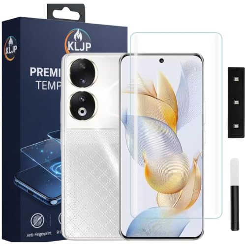 Image of Advanced HD+ UV Tempered Glass Screen Protector For Honor 90 (Pack of 1) Full Adhesive UV Curved Screen Protector Case Friendly HD Clarity with installation kit