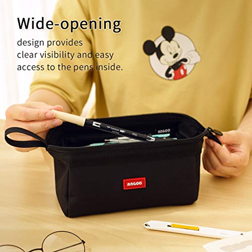 Cicimelon Multifunctional Pencil Pen Marker Case Pouch Bag Holder Small Cute Capacity For High Middle Primary School Student Aesthetic Teen Girl Boy Office Men Women Nurse Adults Portable (Black) #TOP1