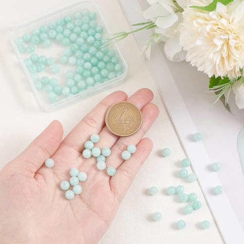 OLYCRAFT About 122~128Pcs 6mm Malaysia Jade Beads Smooth Dyed Gemstone Loose Beads Round Gemstone Bead Strands for Jewelry Making - Image 3
