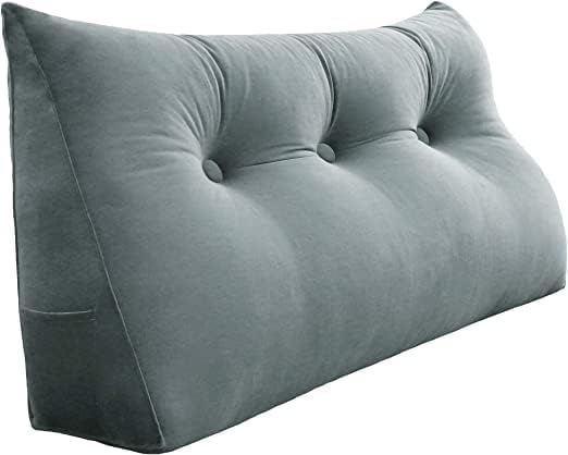 Miniatura 9 de Almohada de cuña para cabecero de dormitorio, almohada de lectura para la espalda, soporte para sentarse en la cama, cojín lumbar, almohada corporal