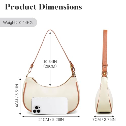 Women Leather Underarm Bag Crescent Shoulder Handbag Saddle Bag Chic Purse Satchel Purse3