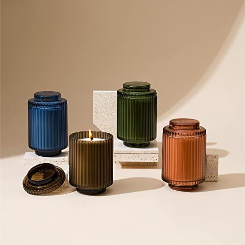 La Jolie Muse Woody Jasmine Candles For Home Scented - Luxury Jar Candles With Aesthetic Glass, Natural Soy Candles Gifts For Women, 80 Hours Long Burning #TOP6