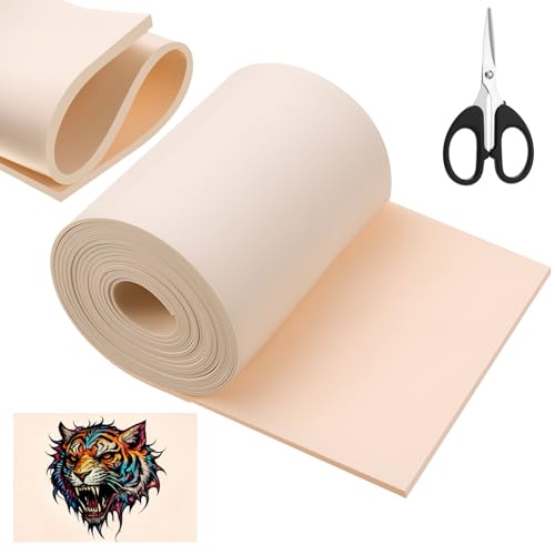 197x6.3'' 3mm Rolled Tattoo Practice Skin &amp; 1 Scissors, Complexion