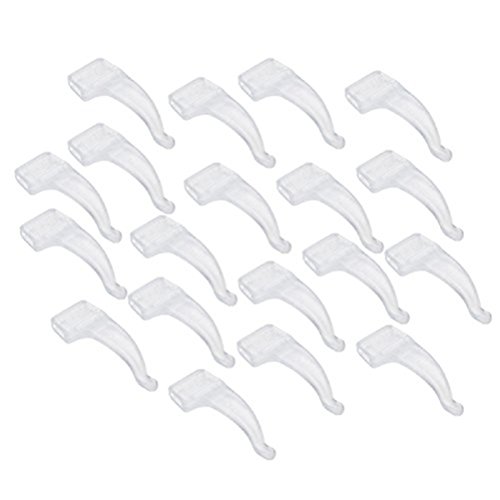 Tinksky 20 pares de almofadas antiderrapantes para óculos de silicone (transparente)