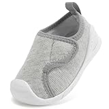 Baby Shoes Toddler Boy Girl Wide Toe Box First Walking Shoe Infant Barefoot Sneakers Non-Slip Babies Walker Newborn Soft Breathable Mesh Lightweight 6 9 12 18 24 Months Mix Light Grey Toddler Size 5