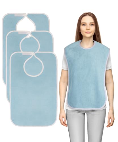3 Pack Waterproof Premium Terry Adult Bibs