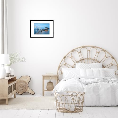 Image of JCJMY 11.7x16.5 A3 Picture Frame Black with 8.3x11.7 A4 Mat, Display Photo 8.3x11.7 with Mat or 11.7 x 16.5 Without Mat, Wall Hanging Large Frame with Plexiglass, Black