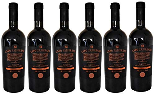 6 Flaschen Rosso Appassimento Puglia IGT 2023 von Capo Zafferano im Sparpack (6x0,75l), trockener Rotwein aus Apulien