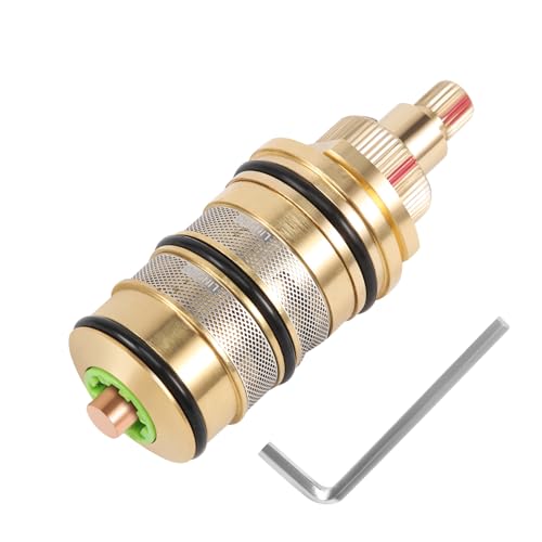 Ksrnsne Cartouche de Robinets Thermostatique De Douche et Poignée en Laiton Remplacement pour le pour Mitigeur Mélangeur Barre de Douche Mélangeur Douche Cartouche