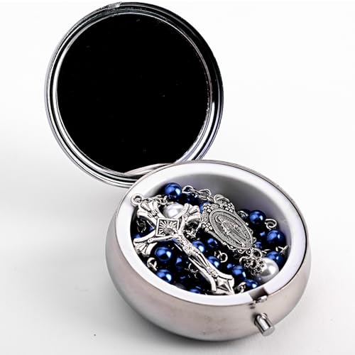 CEPRICO Catholic Pearl Cross Rosary Necklace — 6mm Glass Beads & 8 Mm Our Father Beads w/Caps, Miraculous Jewelry Box – Perfect Religious Gift for Women, Men — Ideal for Baptism, Prayer, Devotion2
