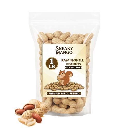 Snaky Mango Raw Peanuts in Shell - 1 Pounds All-Natural Food for Squirrels Deer Birds and Other Wildlife Animals Grown in the USA for Healthy Nutrition