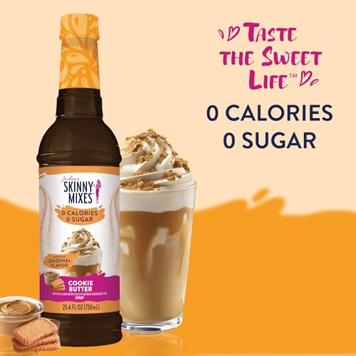 Image of Jordan's Skinny Mixes Sugar Free Coffee Syrup, Holiday Cookie Butter Coffee Flavoring Syrup, Zero Calorie Drink Mix for Lattes, Baking, Protein Shake, Dairy & Gluten Free, Kosher, 25.4 Fl Oz