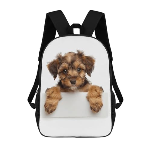 KLOPH Travel Backpack for Men Women 17 Inch Laptop Backpack Small Brown Dog Carry On Backpack Work Business Backpacks, Color-1, 17"