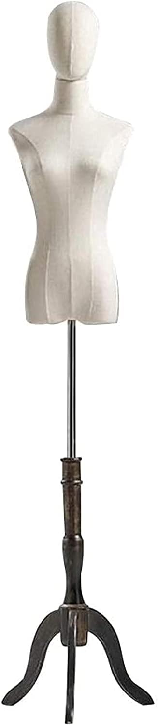 Mannequin rs Display Stand Professional Female Mannequin Body Torso Stand for Clothing Display Dress Form White Linen with Cloth Head rs Dummy Height 120-182Cm (Brown a)