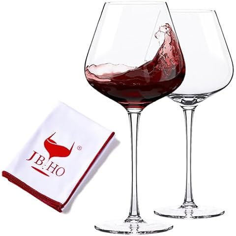 JBHO Polishing Cloth, Wine Glasses Polishing Cloths with Hand Blown Italian Style Crystal Burgundy Wine Glasses Cover