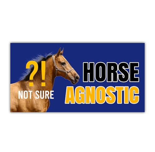 Image of (3Pcs - 7.5x3.75 in) Horse Agnostic Car Bumper Sticker, Funny Quirky Car Decal, Adult Humor Truck Minivan Trailer Vehicle Decoration, Teens Meme Car Accessories, Gift for Family, Friends