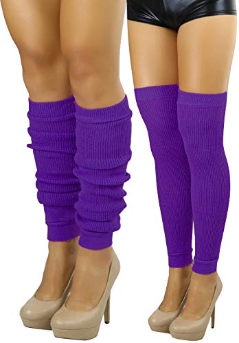 Image of ToBeInStyle Women's Long Over The Knee Leg Warmers Bright Thigh High