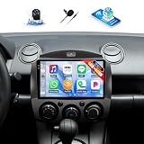 CAMECHO 4G+64G Car Radio for Mazda 2 2007-2014 with Wireless CarPlay Android Auto, 9" InCell 1280 * 720 Touch Screen Car Stereo with Bluetooth FM RDS GPS WiFi Backup Camera