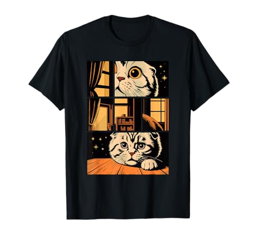 Comic Strips Art Scottish Fold Cat Scottish Folds Coupari Camiseta