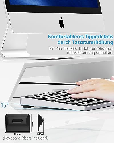 Miniatura 6 de Teclado Con Cable Para Apple Mac Os Ordenador Portátil, Conexión Por Cable, Carcasa Delgada De Aluminio, Plug And Play, Teclado Usb Con Teclado Numérico