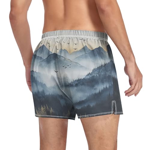 Mountain Raven Men's Cotton Boxer Shorts Moisture-Wicking Pajama Bottoms Underwear Sleep Shorts with Button Fly4