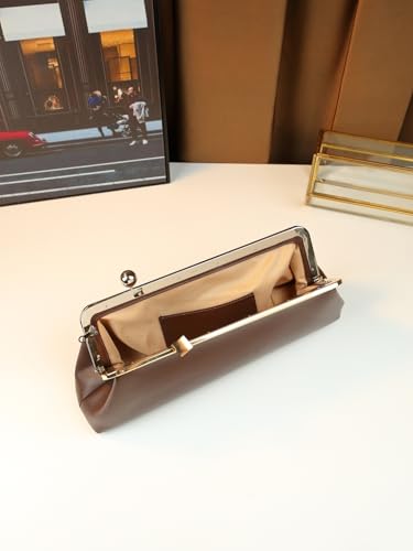 Image of Rejolly Women Vintage Kiss Lock Top Handle Handbag Evening Purse Crossbody Shoulder Bag with Chain Strap