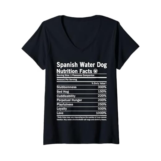 Women's Spanish Water Dog Nutrition Facts Funny V-Neck T-Shirt